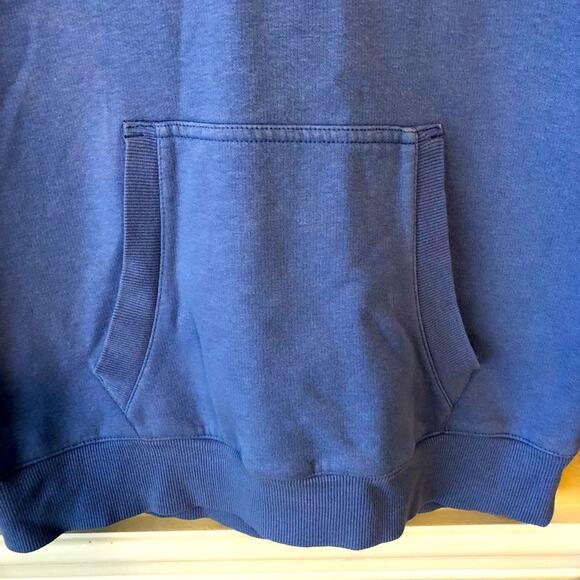Adidas Hooded Sweatshirt With pocket Color Blue & Black Unisex Size Small - Picture 4 of 6